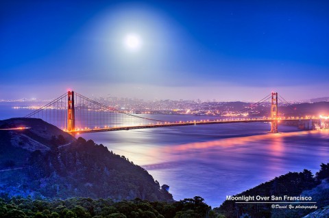 Moonlight over San Francisco