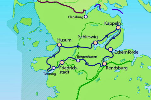 Fietsroute in de voetsporen van de Vikingen, grens Denemarken-Duitsland